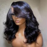 Women's Solid Color Transparent Lace Forehead Wig - Image 5