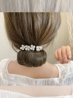 Net Red Pan Hair Pearl Diamond Braided Hair Style Hairpin - Image 2