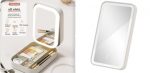 Makeup Storage Box With LED Light Mirror Portable Travel Makeup Cosmetics Storage Box Touch Light Storage Organizer - Image 8