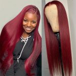 Full Headgear Long Straight Front Lace Wig Smooth Hair - Image 2